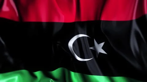 Libya WAVING FLAG Video stock 323820586