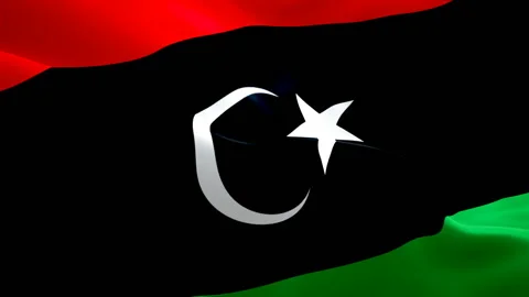 Libya waving flag. National 3d Libyan flag waving. Sign of Libya seamless loop Stock Footage 116756762
