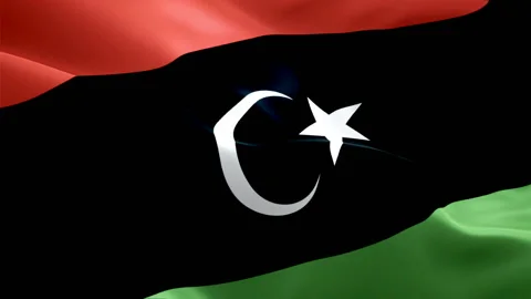 Libya waving flag. National 3d Libyan flag waving. Sign of Libya seamless loop Stock Footage 126753574