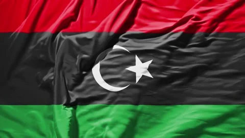 Libya waving flag realistic cloth animation Stock Footage 309193246