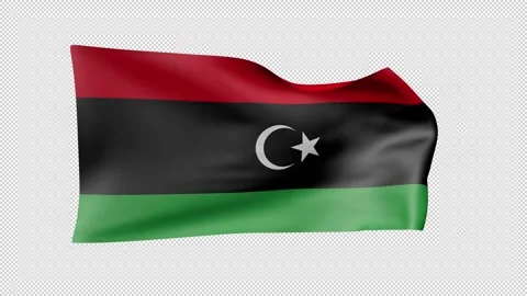 Libya Waving Flag Transparent Alpha Stock Footage 274433709