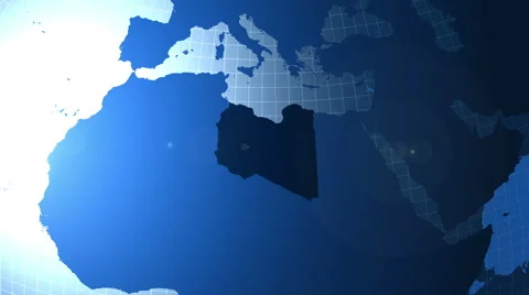 Libya. Zooming into Libya on the globe. Stock Footage 68800544