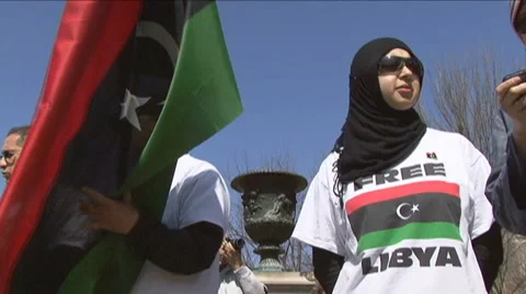 Libyan democracy protesters Stock Footage 2151604