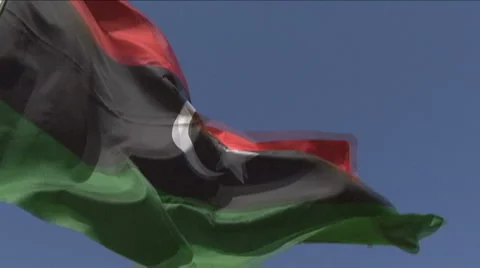 Libyan flag Stock Footage 1769619