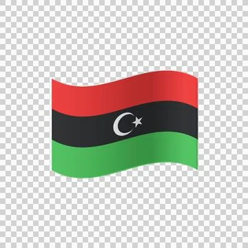 Libyan flag red black green star. 스톡 일러스트