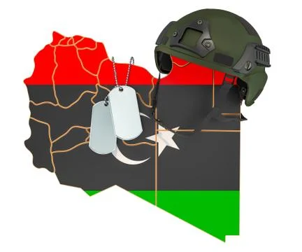 Libyan military force, army or war concept. 3D rendering Stock Illustration