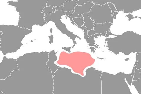 Libyan Sea on the world map. Vector illustration. Stock Illustration