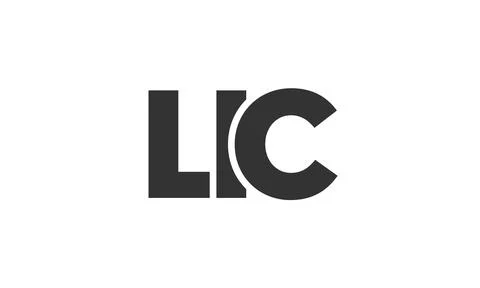 LIC logo design template with strong and modern bold text. Initial based ve.. Stock Illustration