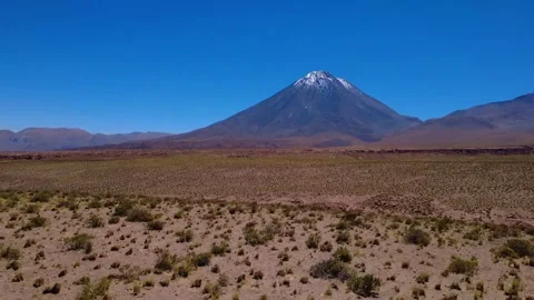 Licancabur Wide Static Drone Shot Atacama Desert Chile 4K Stock Footage 331215284