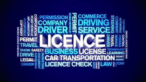 Licence animated word cloud,animation tag text kinetic typography seamless loop Stock Footage 291215270