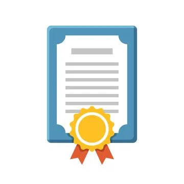Licence certificate icon in flat style. Document contract vector illustrati.. Illustration