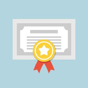 Licence certificate icon in flat style. Document contract vector illustrati.. 스톡 일러스트