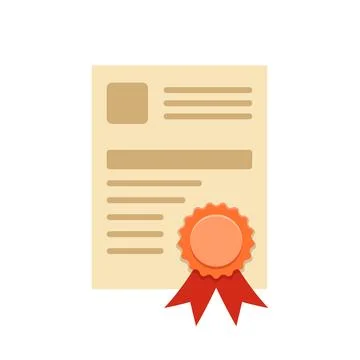 Licence certificate icon in flat style. Document contract vector illustrati.. Illustration