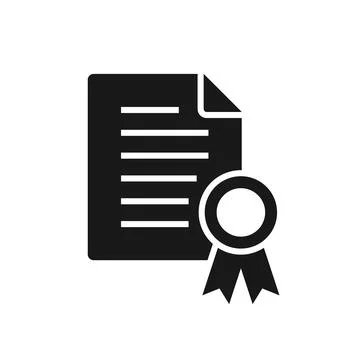 Licence certificate icon in flat style. Document contract vector illustrati.. 스톡 일러스트