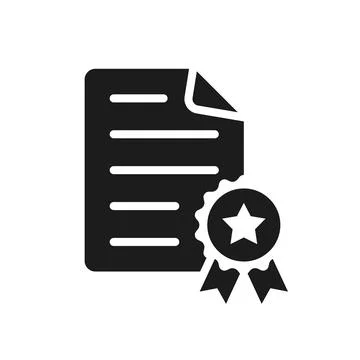 Licence certificate icon in flat style. Document contract vector illustrati.. 스톡 일러스트