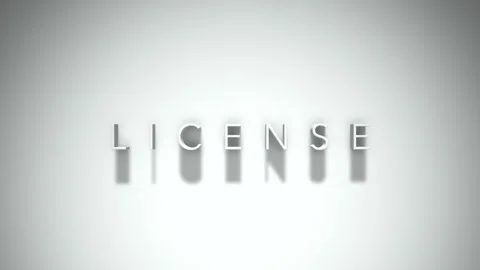 License 3D title animation with shadows on a white background Stock Footage 297514212