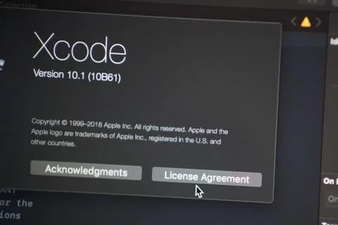 License Agreement of Xcode 写真素材