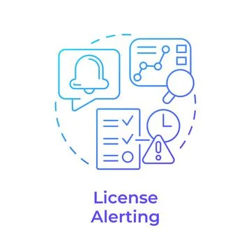 License alerting blue gradient concept icon Illustrazione stock
