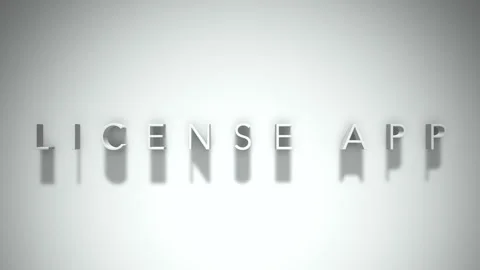 License app 3D title animation with shadows on a white background Stock Footage 297516956