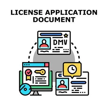 License application document process with secure digital identity 스톡 일러스트