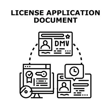 License application document process with secure digital identity Stockillustratie