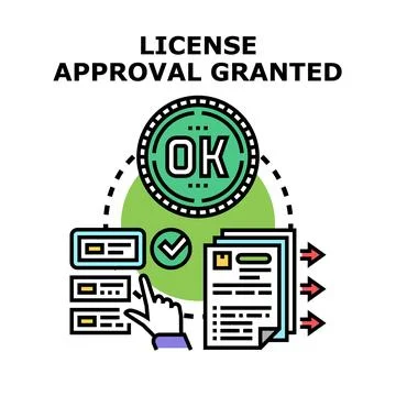 License approval process granting permission and validation Stockillustratie