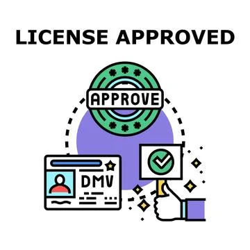 License approval process receiving official authorization consent 스톡 일러스트