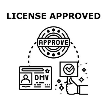 License approval process receiving official authorization consent イラスト素材