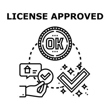 License approved checking application for permission Stock Illustration