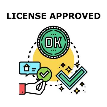 License approved checking application for permission Stock Illustration