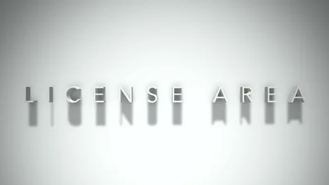 License area 3D title animation white text on a white background Stock Footage 299823349