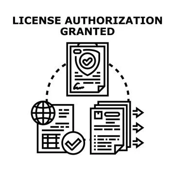 License authorization granted approving documentation process Stockillustratie