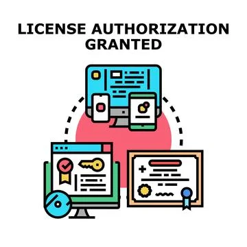 License authorization granted for digital access system Stock Illustration