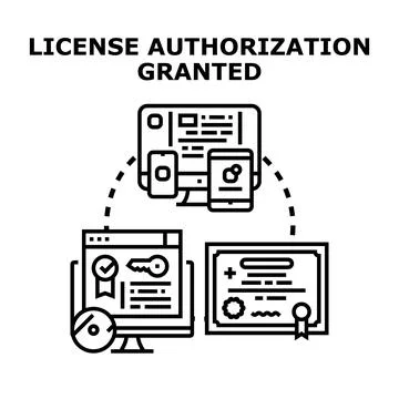 License authorization granted for digital access system Stock Illustration