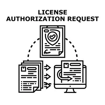 License authorization request applying for legal permission Stock Illustration