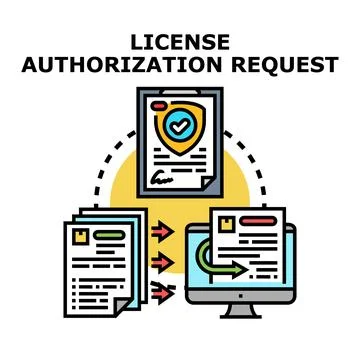 License authorization request applying for legal permission Stock Illustration