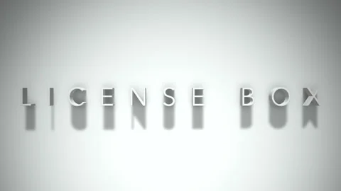 License box 3D title animation with shadows on a white background Stock Footage 297516957