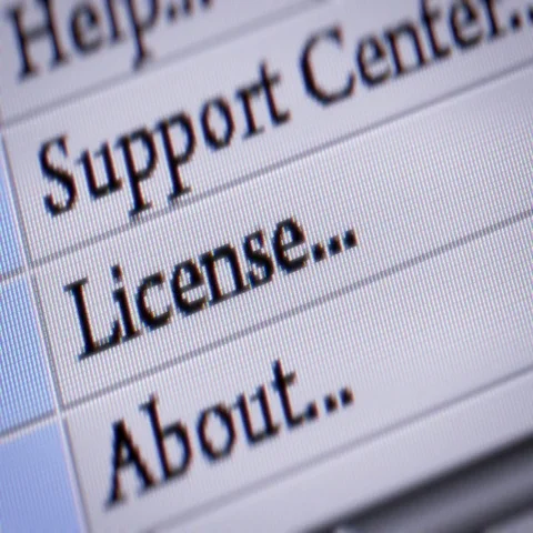 License button. Looping. My own design of program menu. Stock Footage 69476385