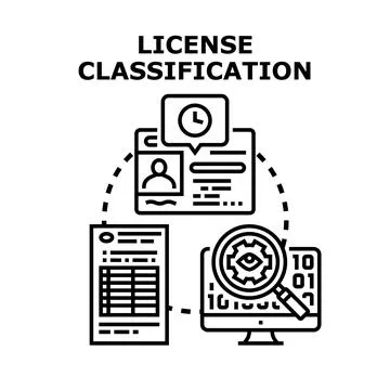 License classification process managing official permits and data イラスト素材