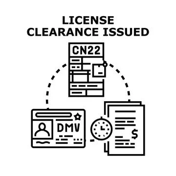 License clearance issued document process concept Illustrazione stock