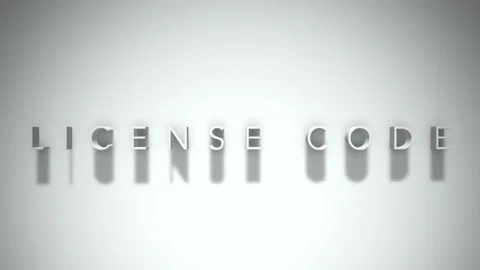 License code 3D title animation white text on a white background Stock Footage 299823358