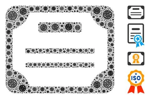 License Collage of Covid Virus Elements 스톡 일러스트