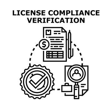 License compliance verification process managing legal requirements イラスト素材