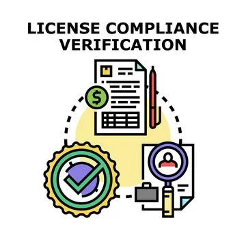License compliance verification process managing legal requirements イラスト素材