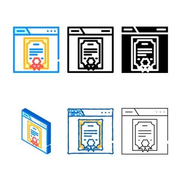 License document color icon vector concepts Stock Illustration