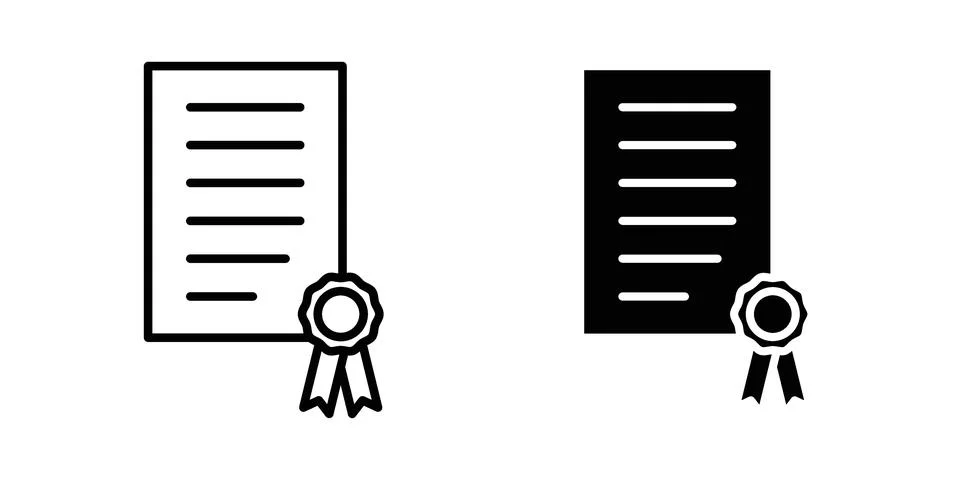 License document icon drawing lines. Silhouette style vector bundle Stock Illustration