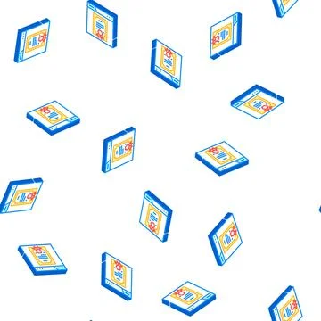 License document isometric icon seamless pattern Stock Illustration