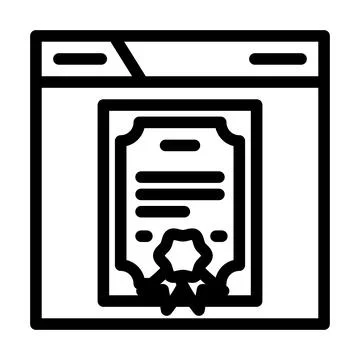 License document line icon vector illustration Illustrazione stock