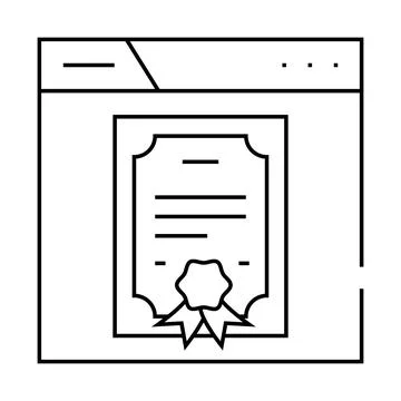 License document line icon vector illustration Stock Illustration
