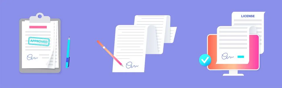 License form document Stock Illustration